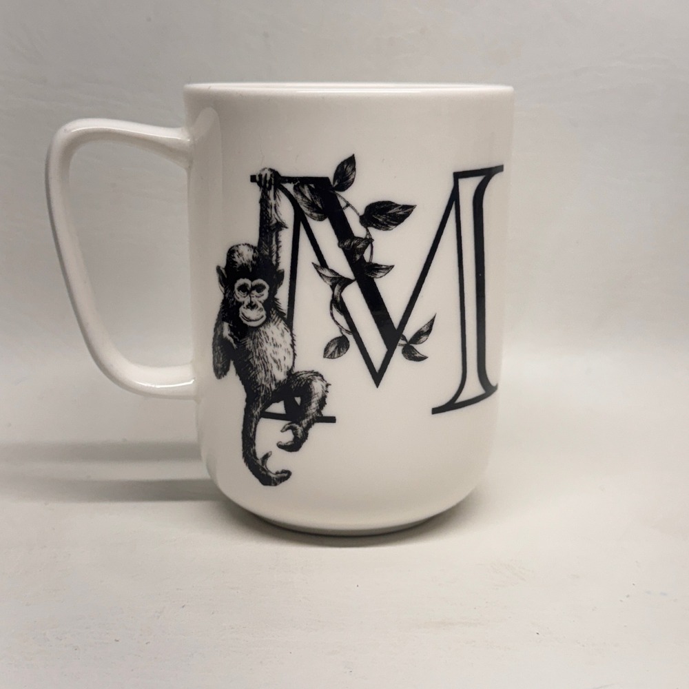 Portobello By Inspire Monogram Mug Unisex OS Letter M Monkey Bone China Mug